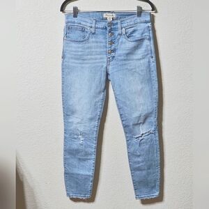 Madewell High Rise Skinny Jeans Womens 28 Button Fly w Pockets Light Wash Denim